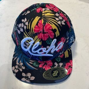 ANXD Aloha Embroidered Hawaiian Hibiscus Print Snapback Hat Cap Red Blue